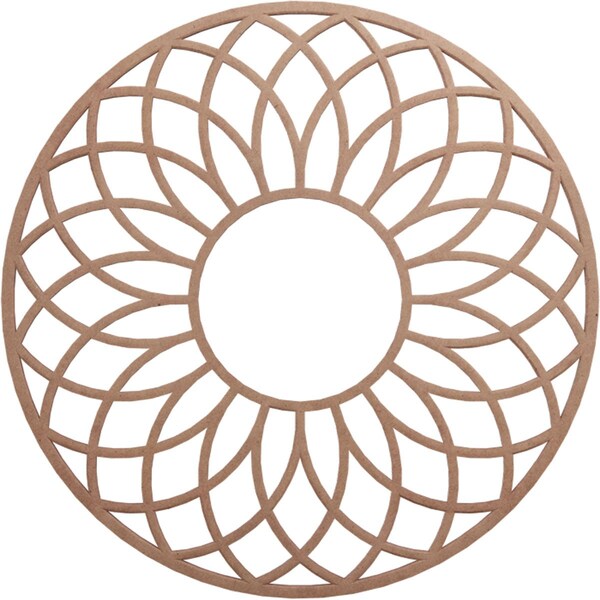 Ekena Millwork Cannes Wood Fretwork Pierced Ceiling Medallion, Wood (Paint Grade), 22"OD x 7 1/2"ID x 3/8"T CMWP22X22X0375CNMF - main